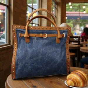 MK Denim Tote Bag